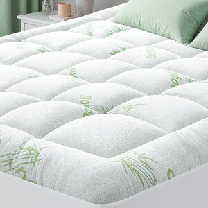 Mattress Topper Twin Size - Bamboo-Viscose Plush Pillow Top Mattress Pad Thick